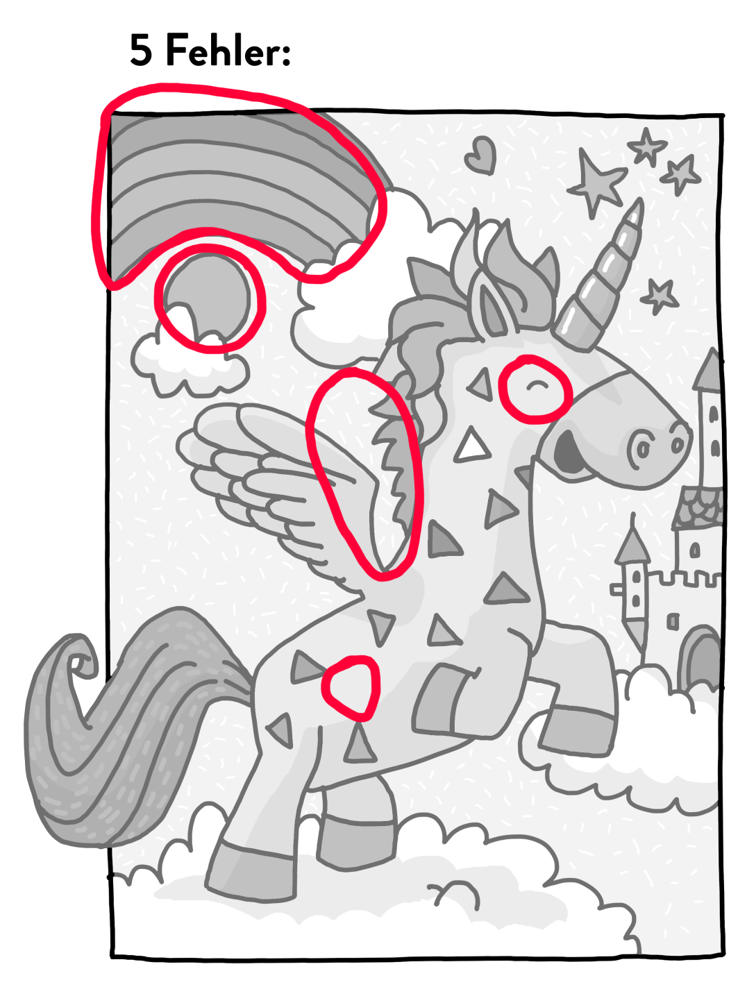  Finde die 5 Fehler im rechten Bild - Kinderfreunde Illustration 