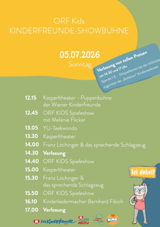 Programm Kinderfreundebühne am Sonntag